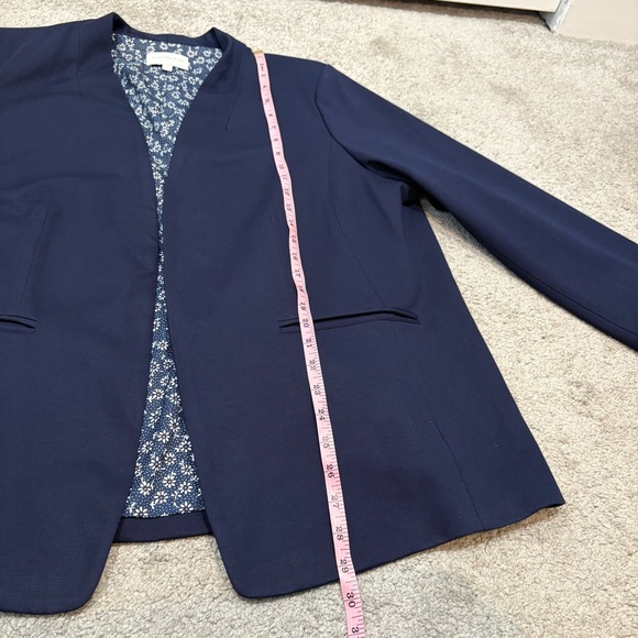 Skies Are Blue Curvy Navy Open Front Blazer Jacket Size 2X Classic Office Work - Picture 7 of 9